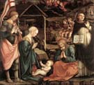 adoration of the child with saints two